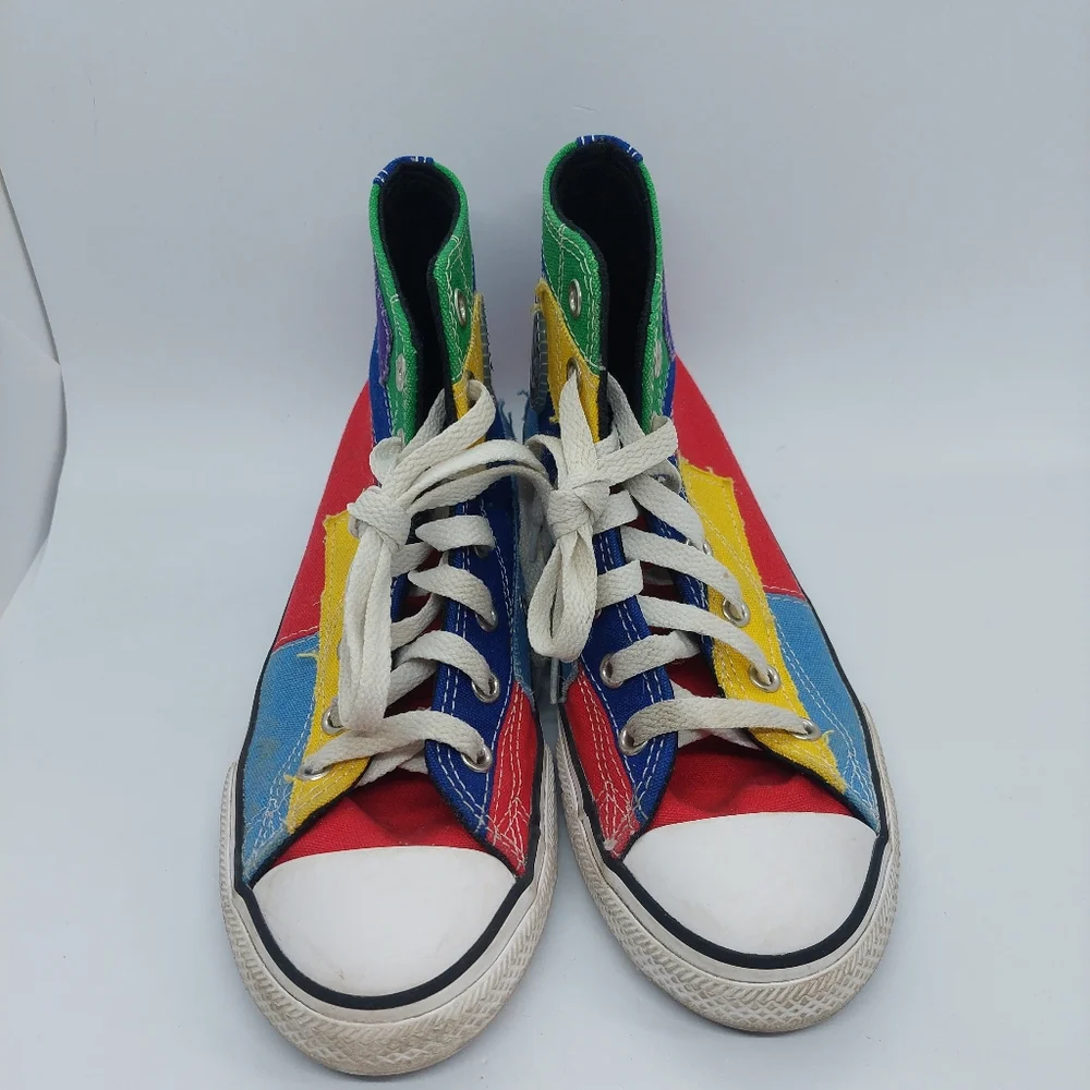 Converse Chuck Taylor All Star High Top Sneaker Patchwork Multicolor Youth Sz 3